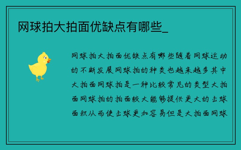 网球拍大拍面优缺点有哪些_